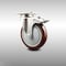 Service Caster 5 Inch 316SS Maroon Polyurethane Swivel Top Plate Caster with Total Lock Brake SCC-SS316TTL20S514-PPUB-MRN - alternate 1